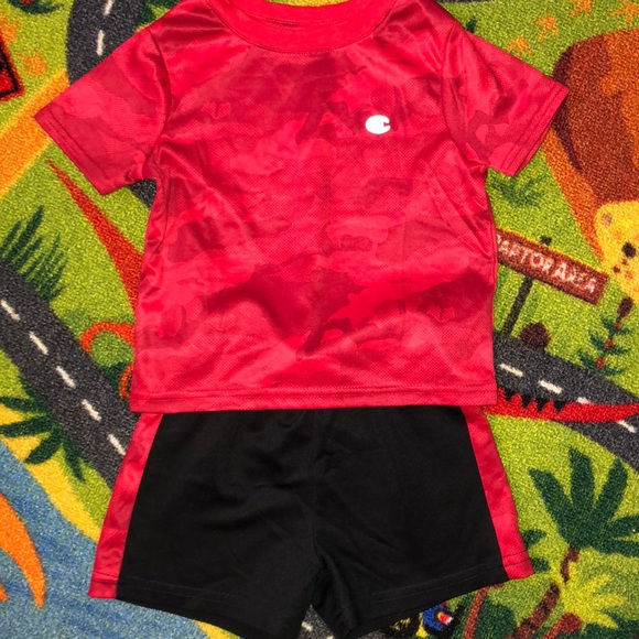 18mo champion short set, red and black, lil boys - Picture 1 of 4